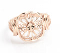 Vintage 9ct Rose Gold Filigree Ring With Bright Cut Detail & Sheffield Hallmark (A2113)