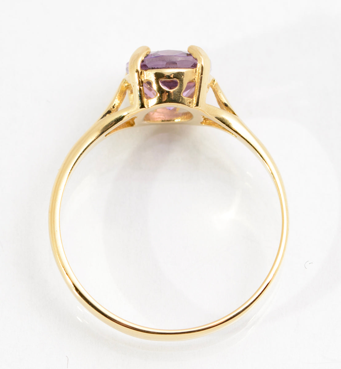 Vintage 9ct Gold & 1.5 Carat Amethyst Solitaire Ring Hallmarked Size P (A2154)