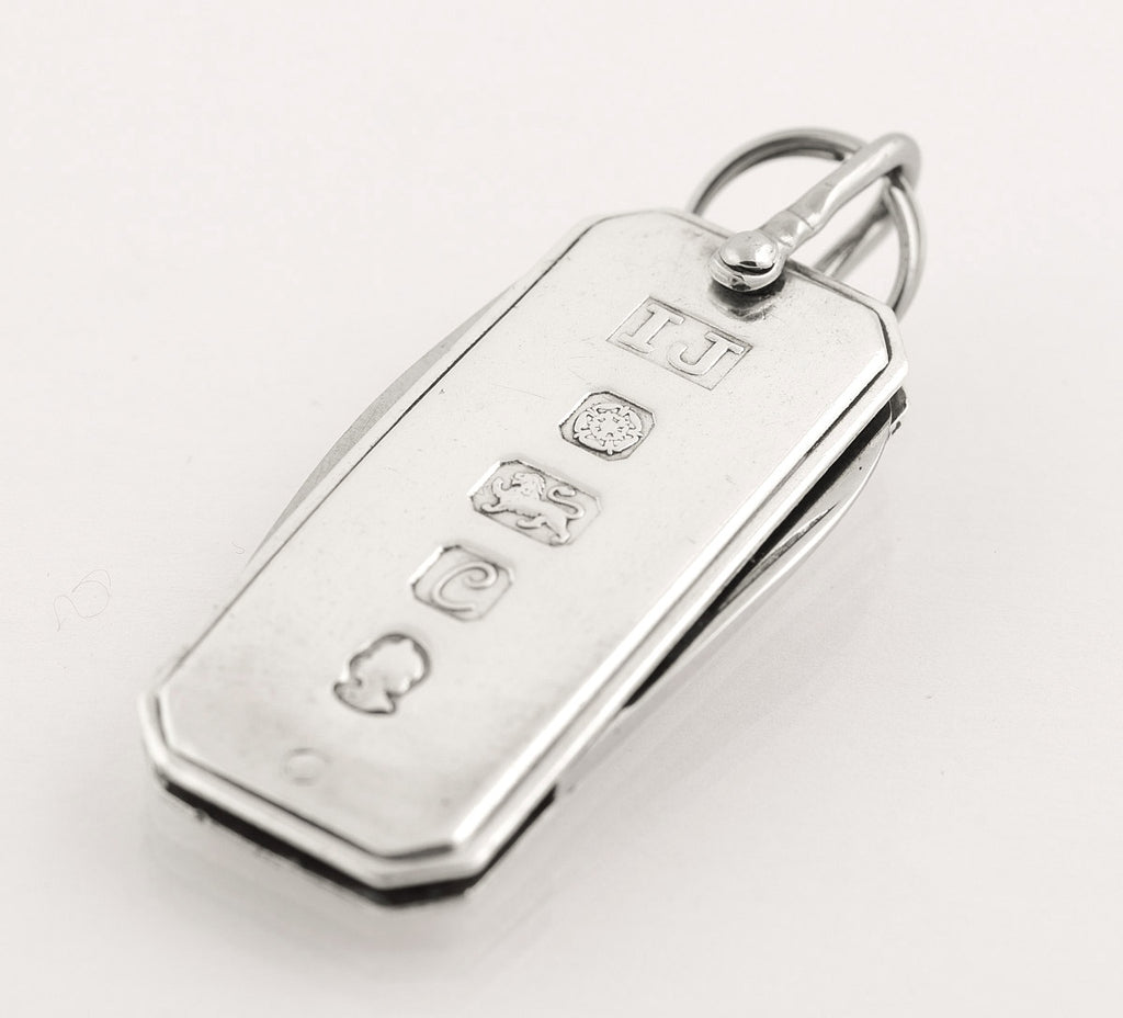 Vintage Novelty Sterling Silver Ingot Pendant / Pen Knife & Bottle Opener (B2196)