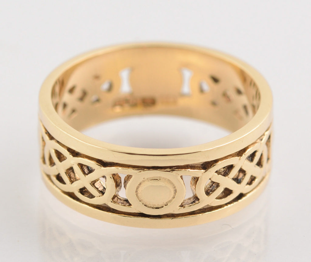 Vintage 9ct Gold Celtic Design Wedding Band/Ring Sheffield Hallmark UK Size S (B2200)
