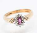 Vintage 9ct Yellow Gold Natural Ruby & Diamond Elegant Ladies Ring UK Size N (B2215)