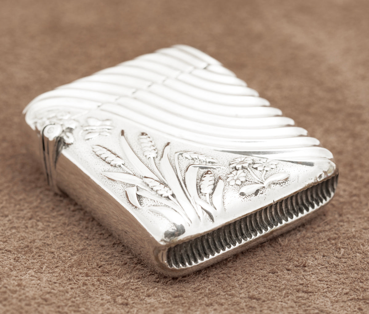 Antique Victorian Sterling Silver Aesthetic Design Vesta Case Hallmarked 1893 (B2224)