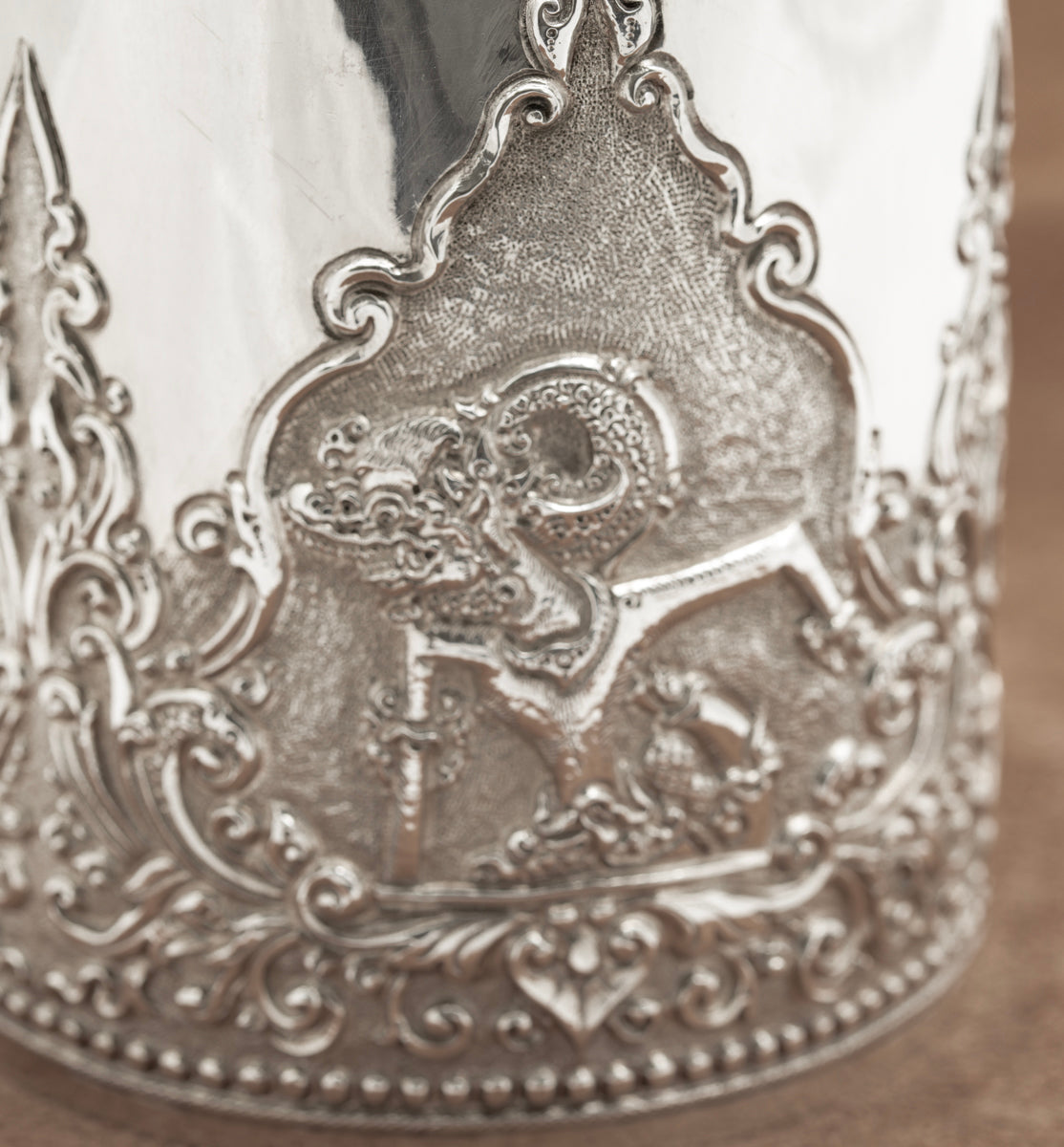 Vintage Indonesian .800 Silver LIdded Jar Wayang Theatre Design Yogya Hallmarks  (B2225)