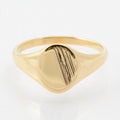9ct Gold Signet Ring | Oval Textured Head | London Hallmark, Vintage 1976 (B2258)