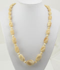 Vintage/Art Deco Carved Blond Horn Bead Necklace With Screw Clasp c.1930 (B2265)