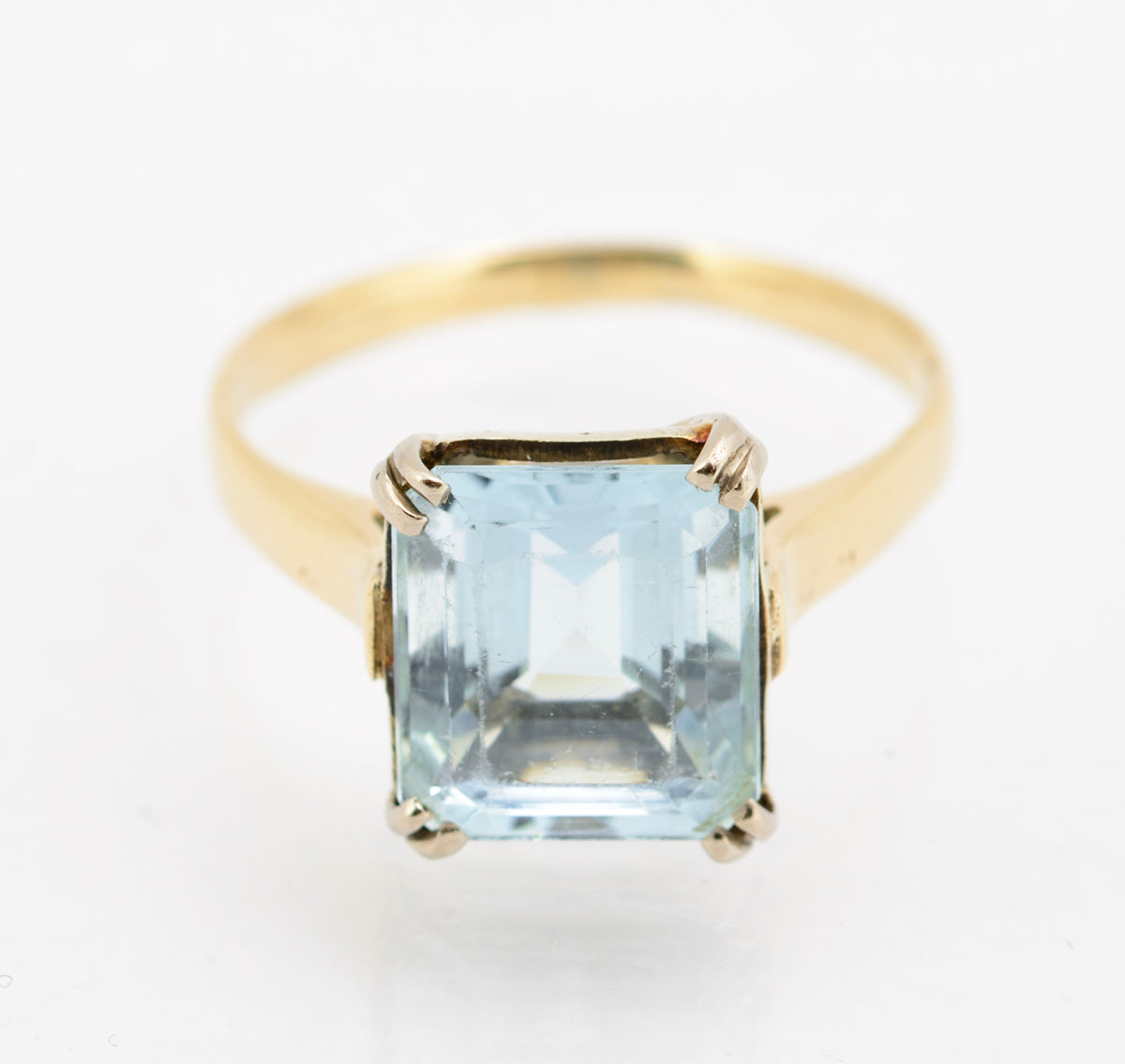 Vintage 9ct Yellow Gold & 4.25 Carat Aquamarine Solitaire Ring Hallmarked 1987 (B2271)