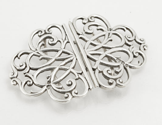 Vintage Heavy Gauge Sterling Silver Hallmarked Nurses Buckle Solid 925(B2275)