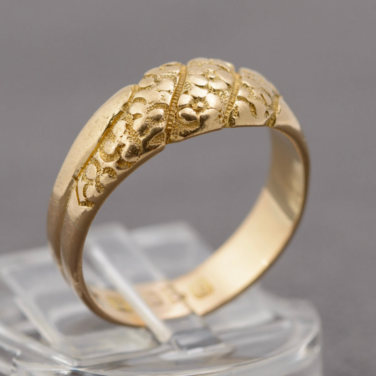 Antique Edwardian 18ct Solid Gold Ring Floral Design Chester Hallmark 1903 (B2294)