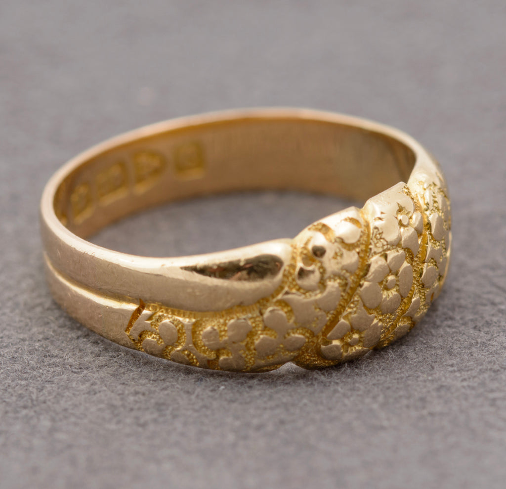 Antique Edwardian 18ct Solid Gold Ring Floral Design Chester Hallmark 1903 (B2294)