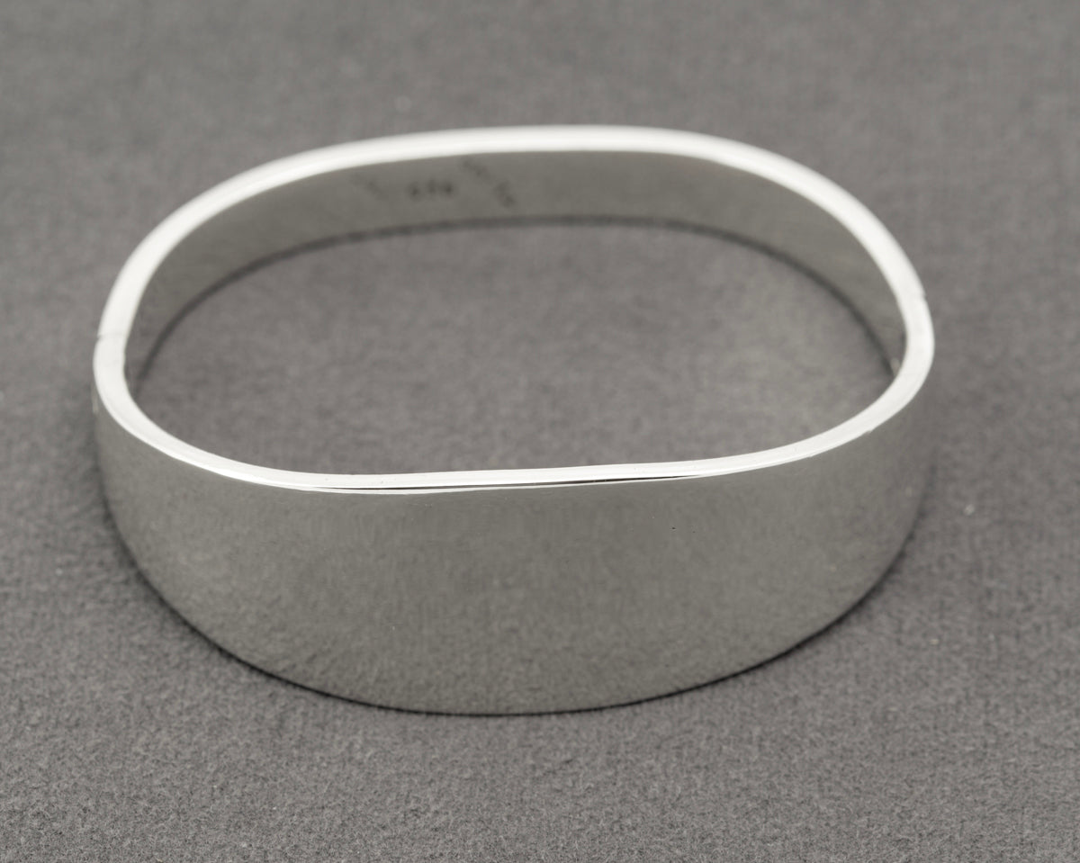 Vintage Mexican 925 Sterling Silver Heavy Chunky Bangle Bracelet Plain Band(B2298)