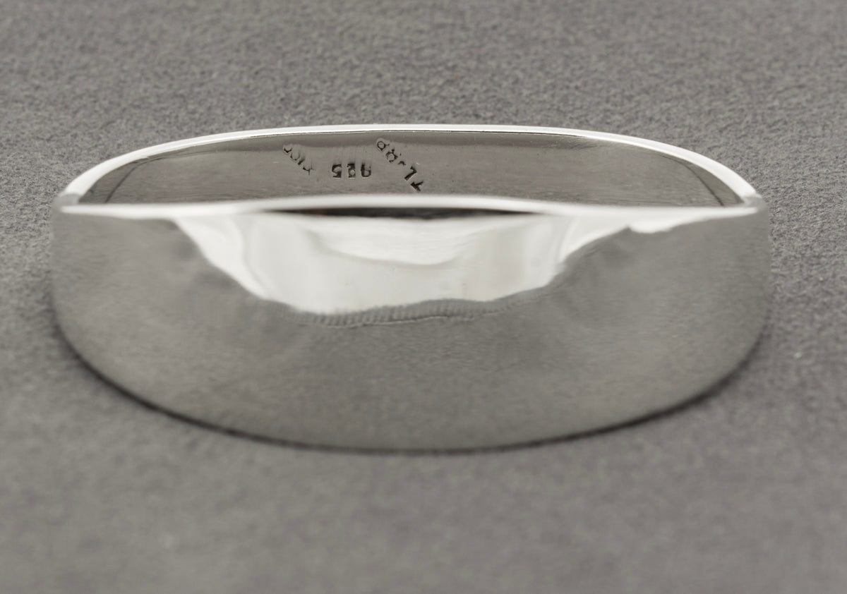 Vintage Mexican 925 Sterling Silver Heavy Chunky Bangle Bracelet Plain Band(B2298)