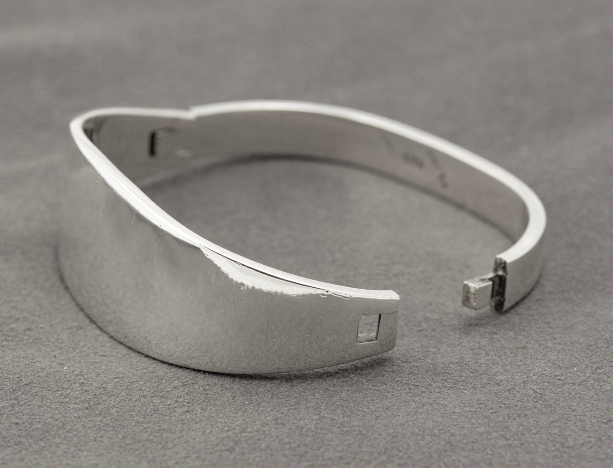 Vintage Mexican 925 Sterling Silver Heavy Chunky Bangle Bracelet Plain Band(B2298)