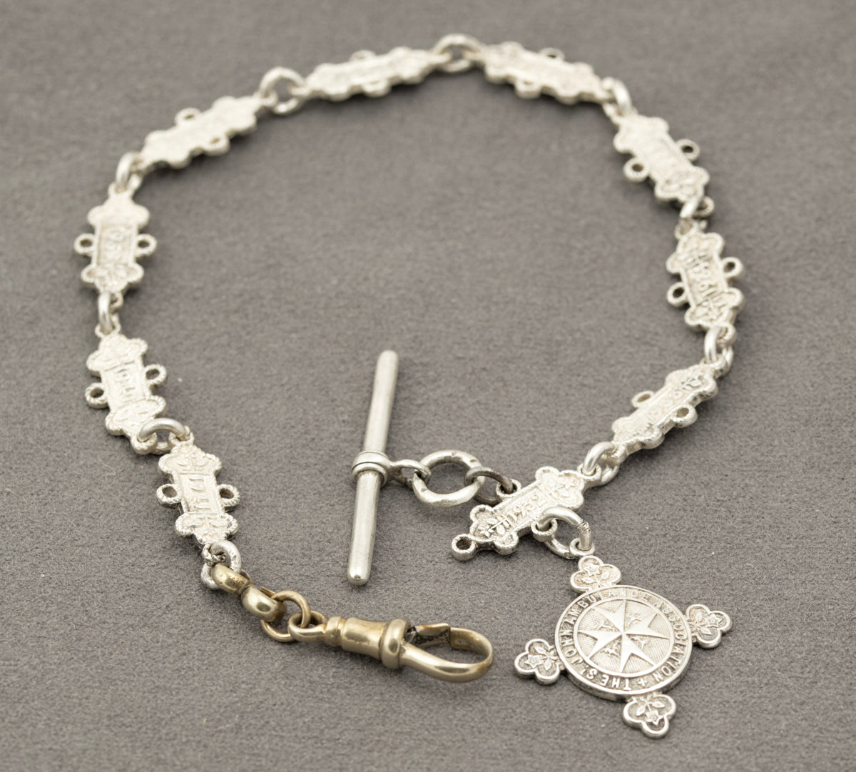 Vintage Sterling Silver St. Johns Ambulance Link Albert Watch Chain Hallmarked (B2300)