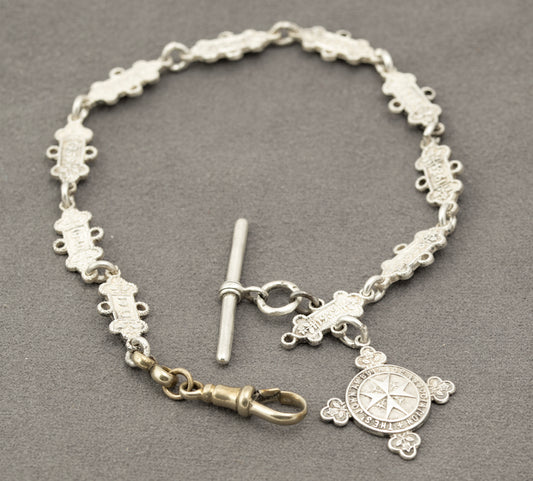 Vintage Sterling Silver St. Johns Ambulance Link Albert Watch Chain Hallmarked (B2300)