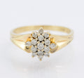 Vintage 9ct Gold & 0.33 Carat Natural Diamond Cluster Ring London Hallmark (B2345)