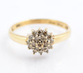 Vintage 9ct Yellow Gold Diamond Cluster Ring - Double Halo - UK Size N - B2352