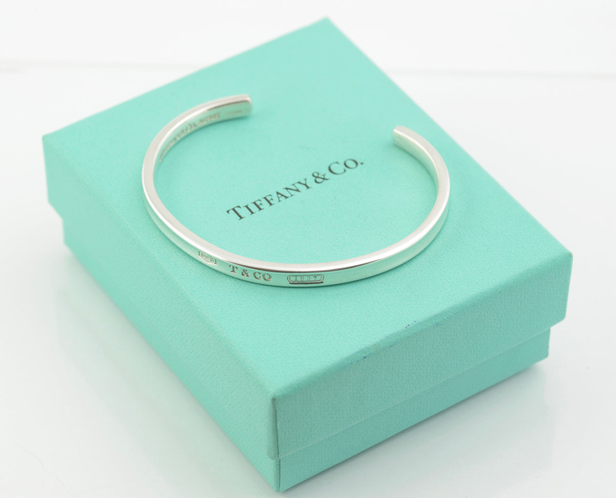 Tiffany & Co Sterling Silver Classic Concave Bangle Bracelet London Hallmark (B2373)