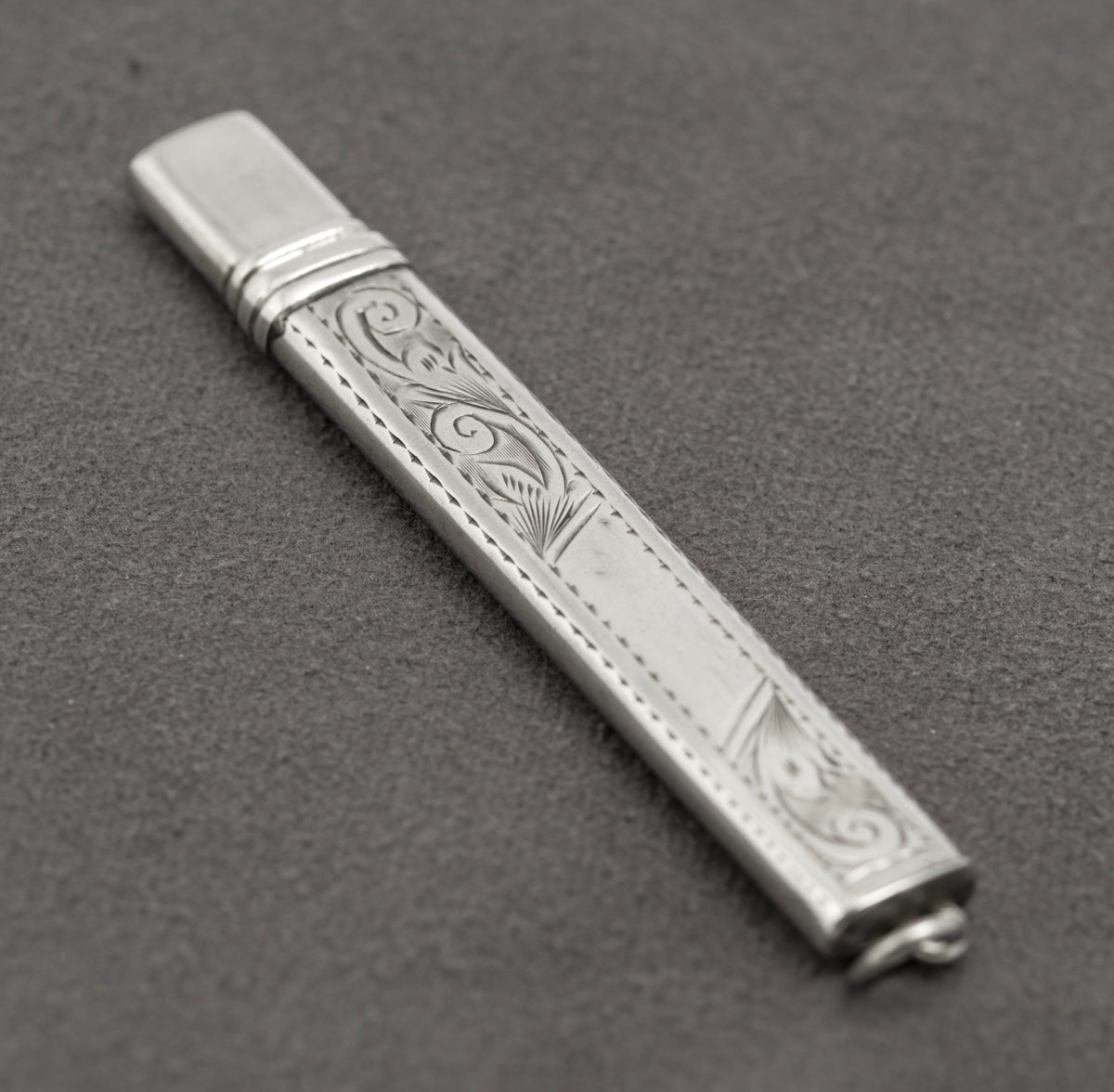 Antique Edwardian Sterling Silver Flat Pencil Holder Chester Hallmark 1906 (B2394)