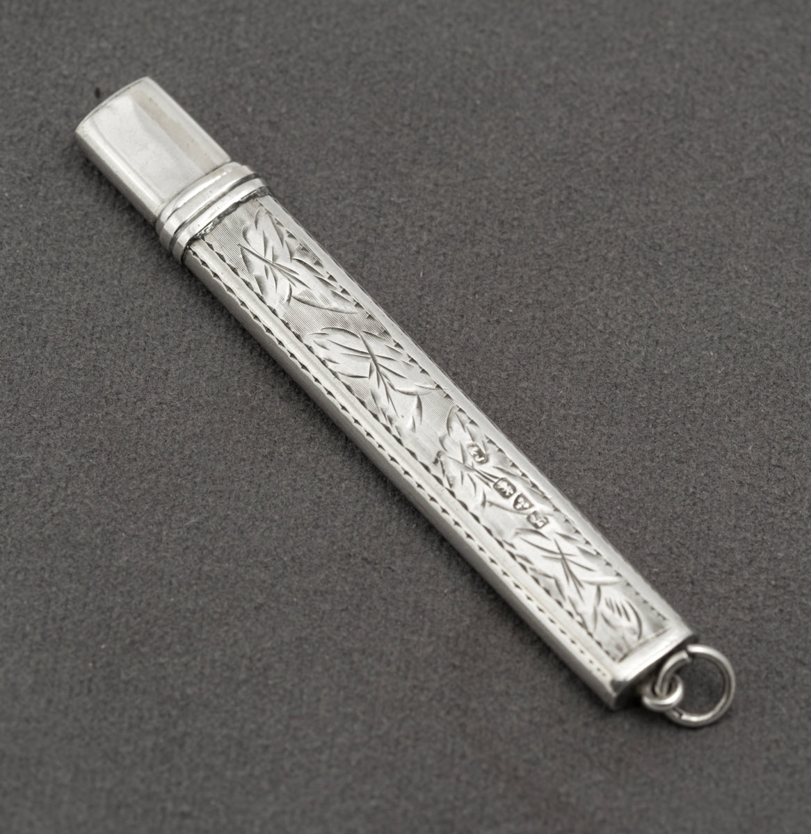 Antique Edwardian Sterling Silver Flat Pencil Holder Chester Hallmark 1906 (B2394)