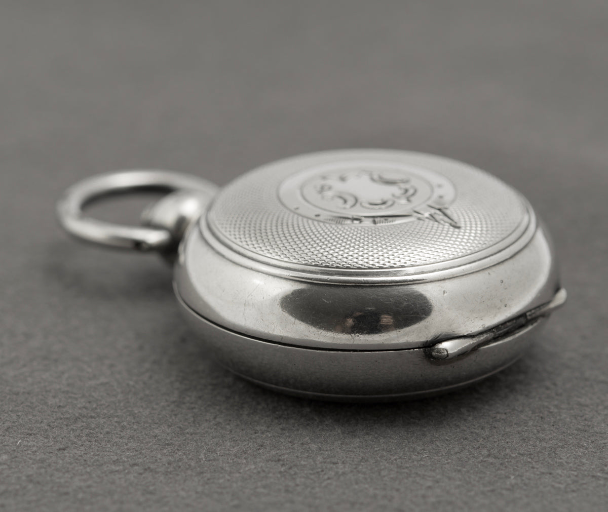 Antique Edwardian Sterling Silver Sovereign Holder Engine Turned Hallmarked (B2397)