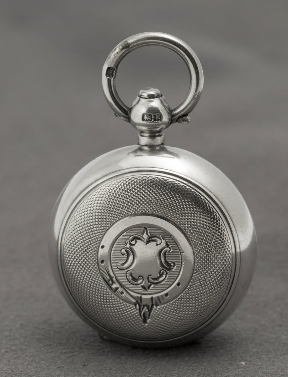 Antique Edwardian Sterling Silver Sovereign Holder Engine Turned Hallmarked (B2397)