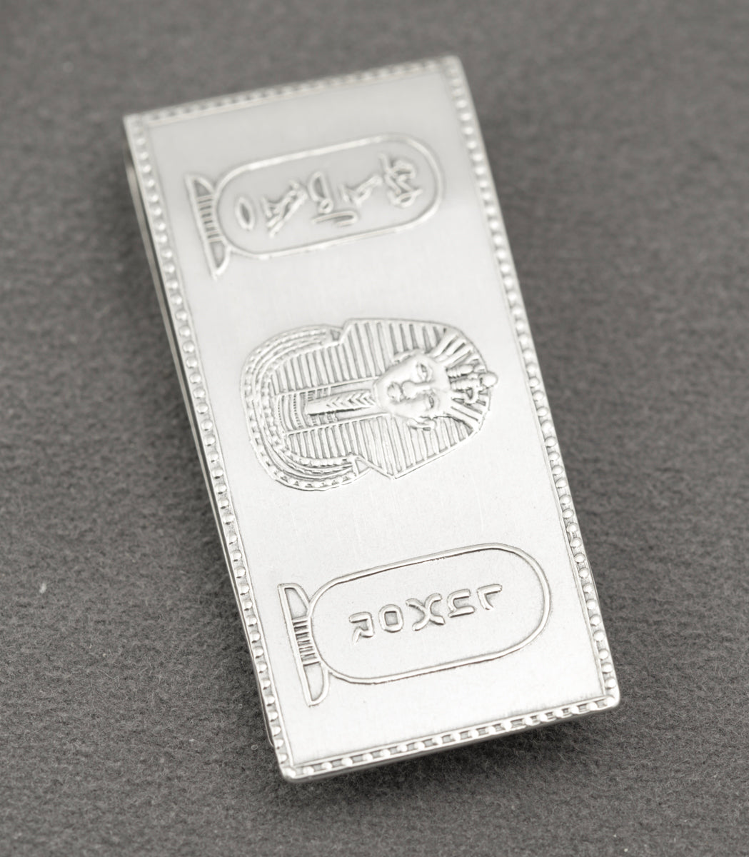 Vintage Sterling Silver Egyptian Design Luxor Money Clip With Cartouche (B2401)