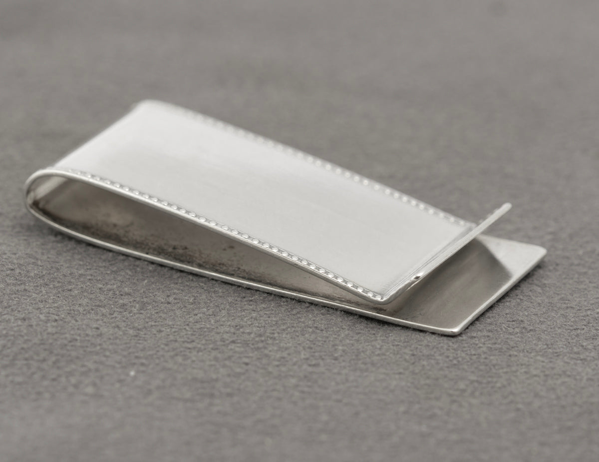 Vintage Sterling Silver Egyptian Design Luxor Money Clip With Cartouche (B2401)