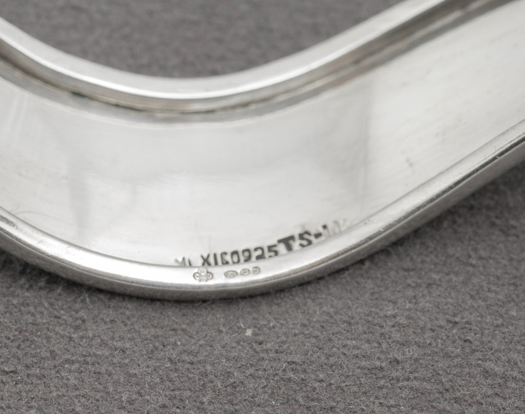 Stylish Vintage Mexican Wave Bangle Bracelet In Sterling Silver Hallmarked 1996 (B2414)
