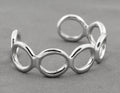 Vintage 925 Sterling Silver Heavy Loop Bangle Bracelet Hand Made 1980's (B2431)