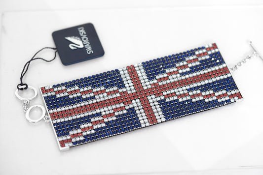Swarovski Crystal Large Union Jack Cuff Bracelet Original Box /Certificate /Tag (B2450)