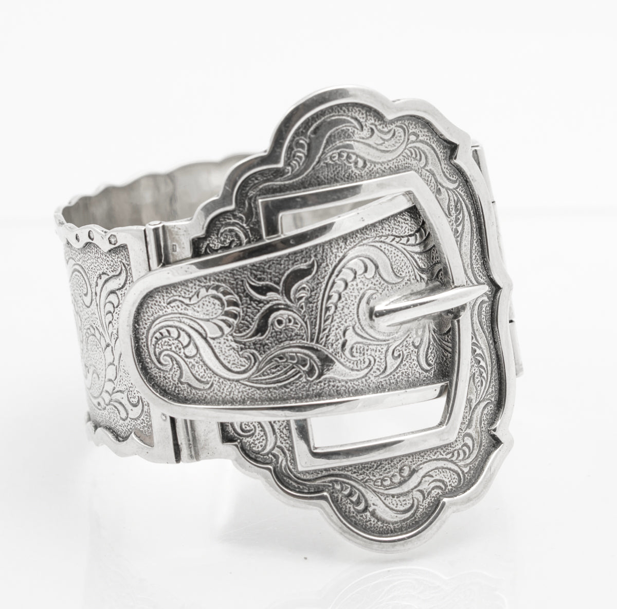 Vintage Dutch .833 Silver Fabulous Buckle Bangle/Bracelet Amsterdam Marks (B2453)
