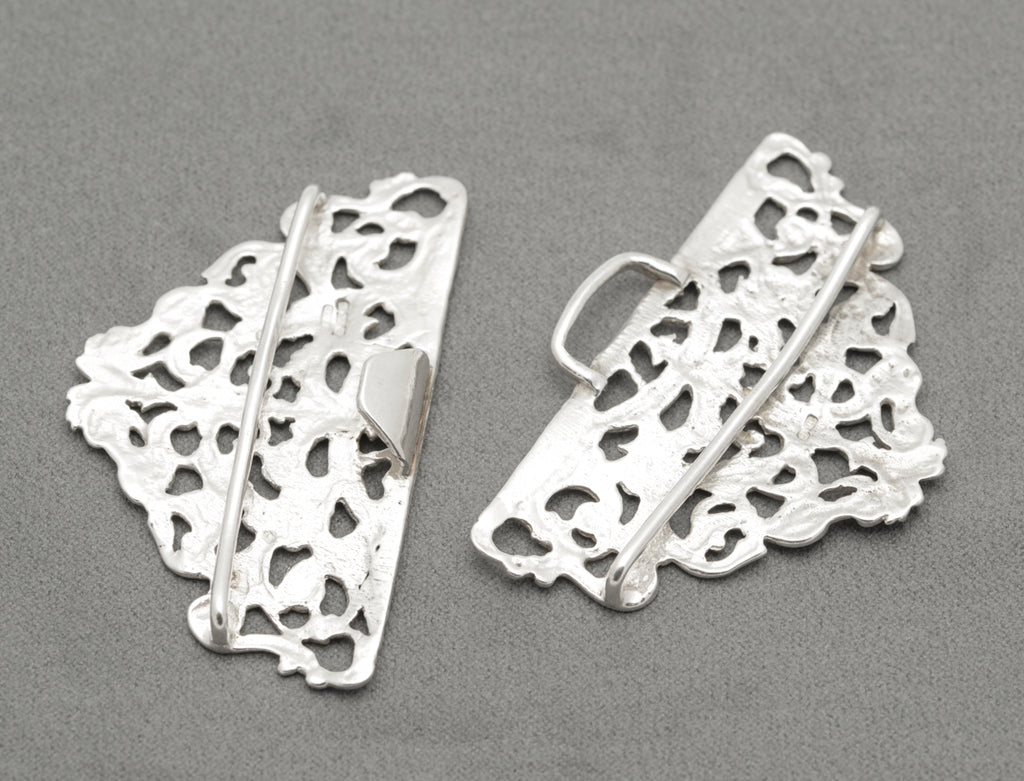 Vintage Hallmarked 1991 Sterling Silver Nurses Buckle Baroque Design (B2468)