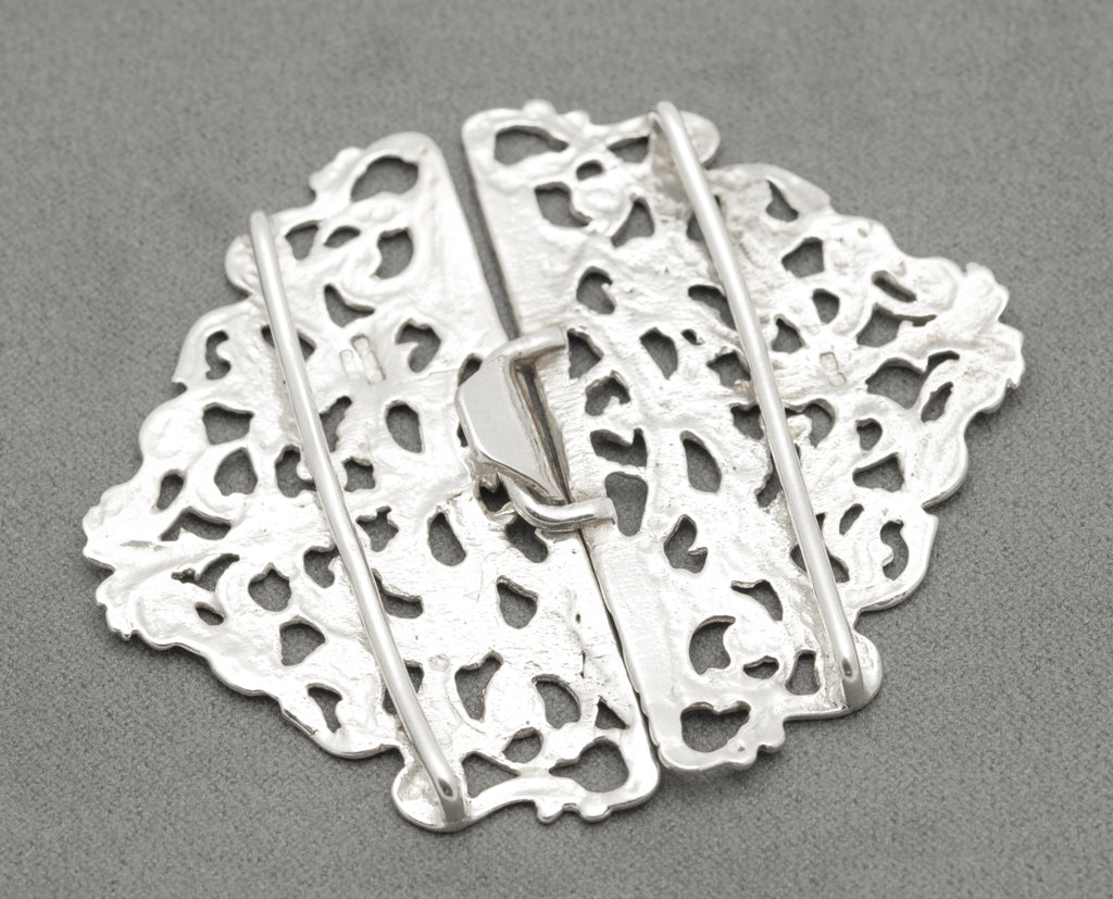Vintage Hallmarked 1991 Sterling Silver Nurses Buckle Baroque Design (B2468)