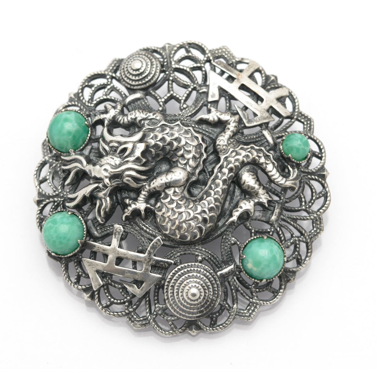 Art Deco Max Neiger Brothers Chinese Dragon Costume Brooch Pin c.1930(B2470)