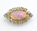 Vintage Czech Art Deco Dragons Eye Brooch Pin With Dragons Breath Opal (B2479)