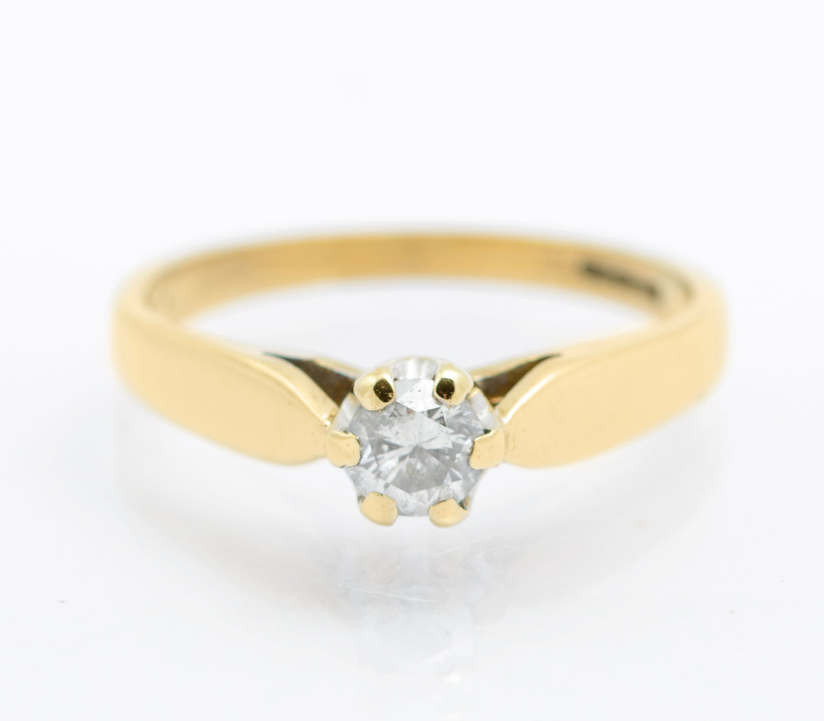 Vintage 9ct Gold Hallmarked Natural Diamond Solitaire Ring 0.25 Carats (B2486)