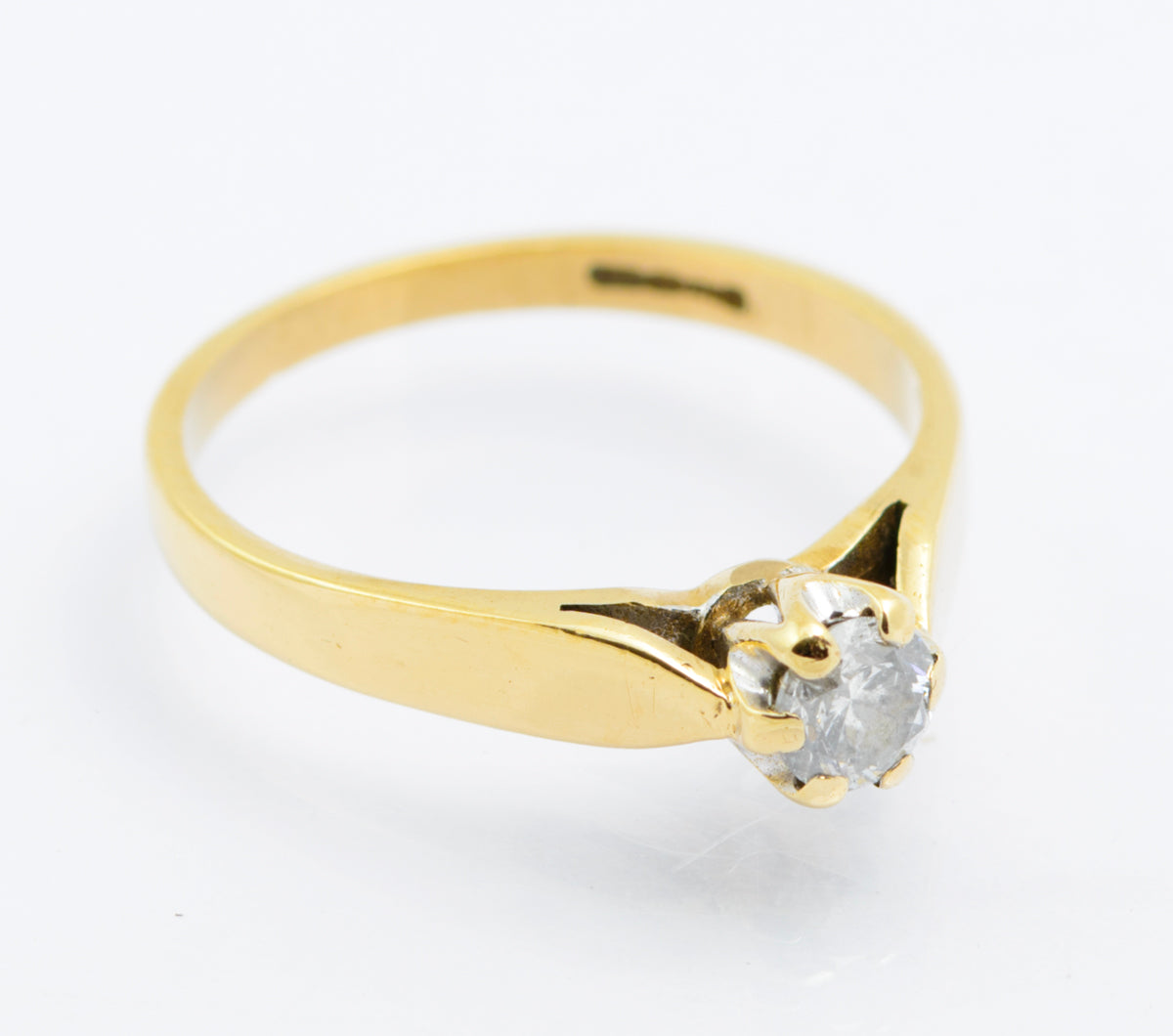 Vintage 9ct Gold Hallmarked Natural Diamond Solitaire Ring 0.25 Carats (B2486)