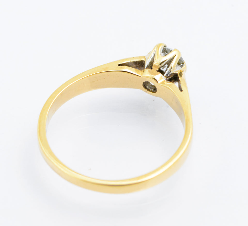 Vintage 9ct Gold Hallmarked Natural Diamond Solitaire Ring 0.25 Carats UK Size J1/2 (B2486)