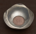 Antique Art Deco Sterling Silver Planished Dish & George III Cartwheel Penny (B2501)