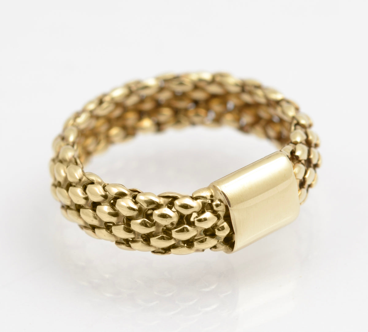 9ct Yellow Gold Chain Link Ring Italian Made & UK Hallmark For 2004 Size L to M (B2511)