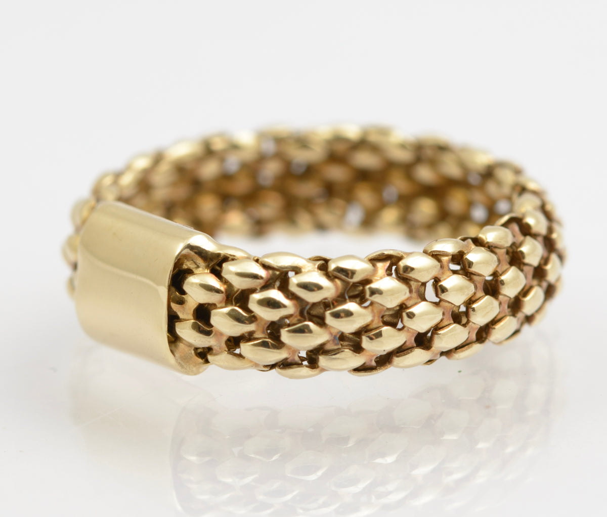 9ct Yellow Gold Chain Link Ring Italian Made & UK Hallmark For 2004 Size L to M (B2511)