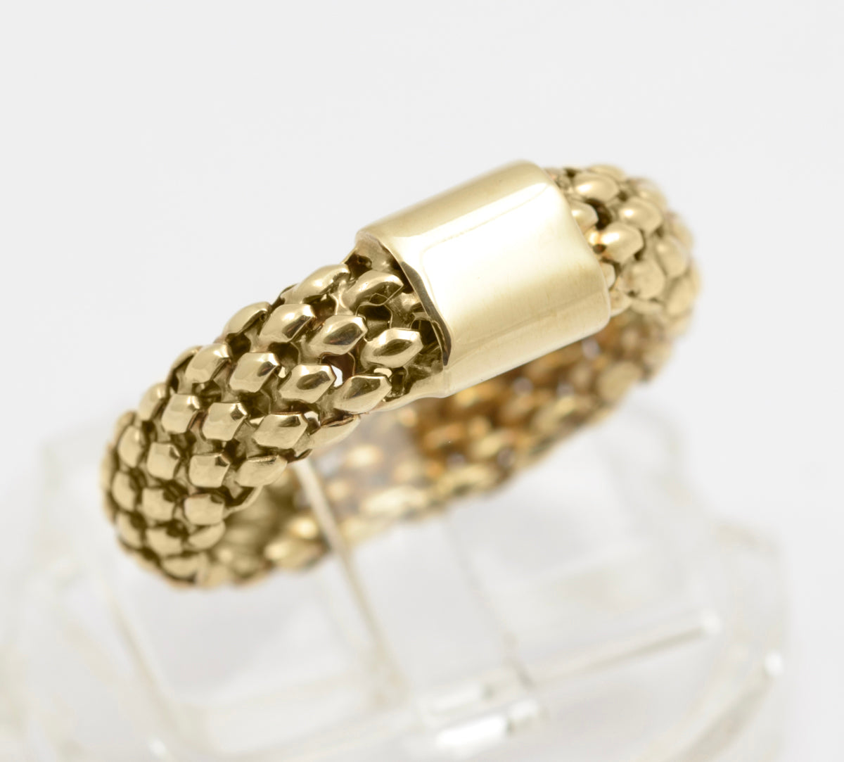 9ct Yellow Gold Chain Link Ring Italian Made & UK Hallmark For 2004 Size L to M (B2511)