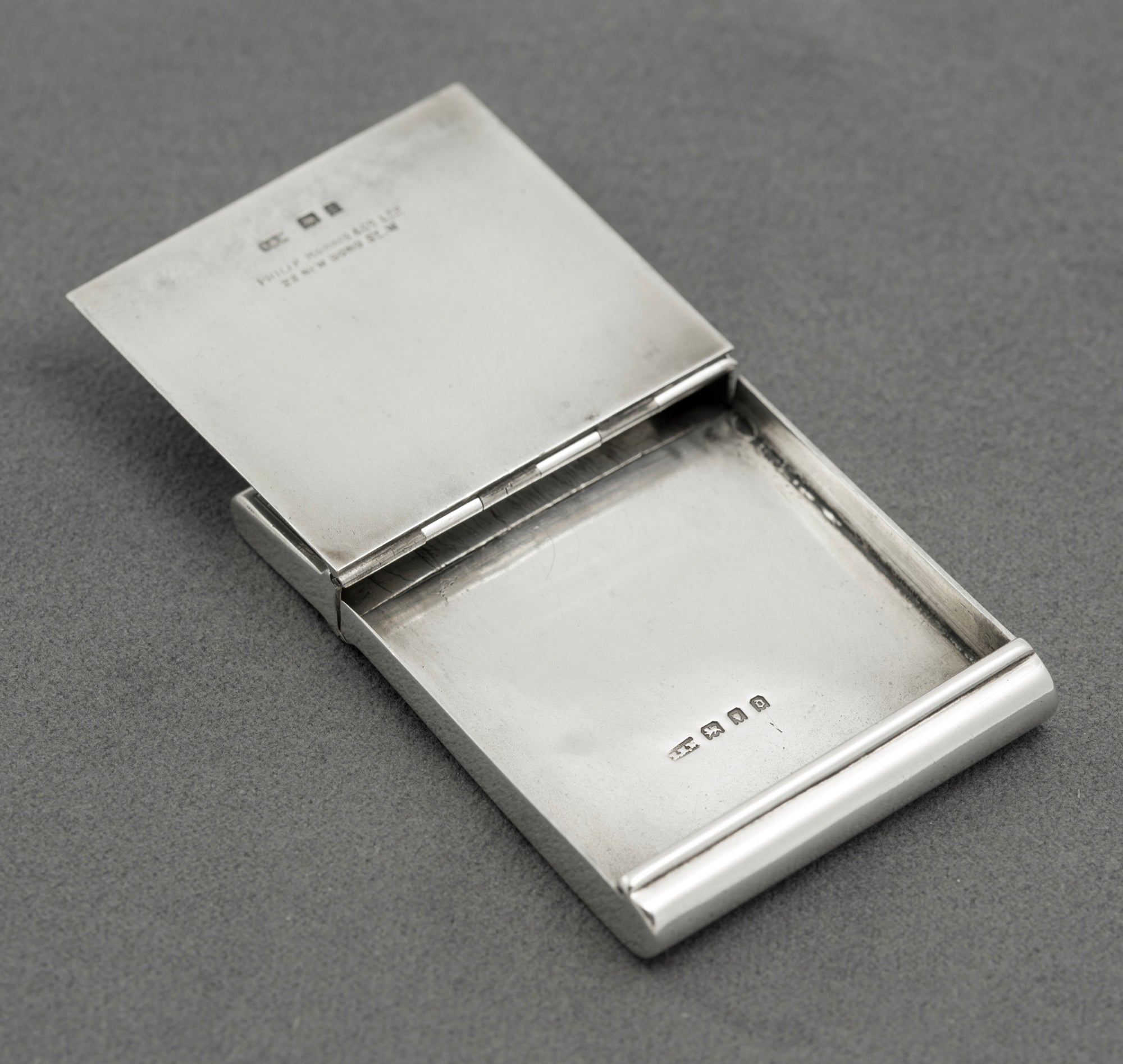 Antique Sterling Silver Rare Folding Vesta Case Philip Morris Hallmarked 1919 (B2514)
