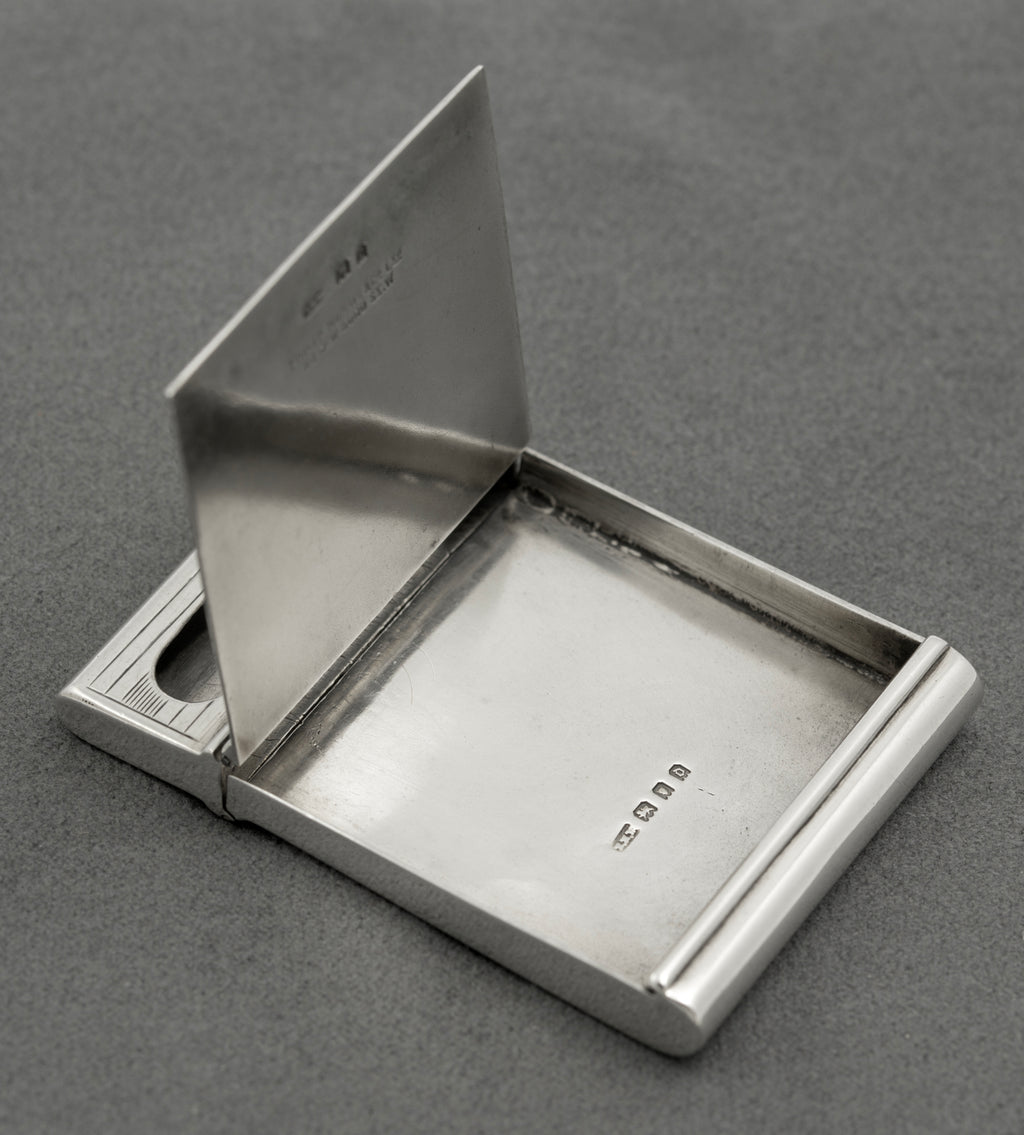 Antique Sterling Silver Rare Folding Vesta Case Philip Morris Hallmarked 1919 (B2514)