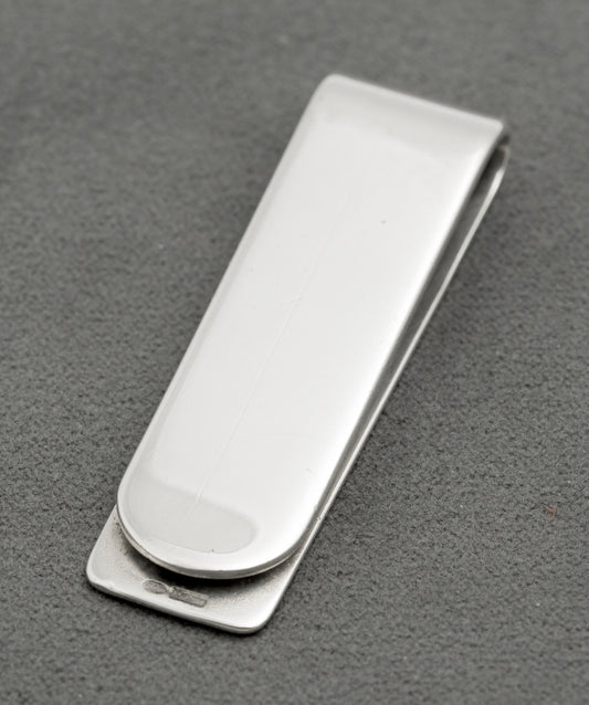 Vintage Italian Solid Sterling Silver Money Clip 925 Mark (B2528)