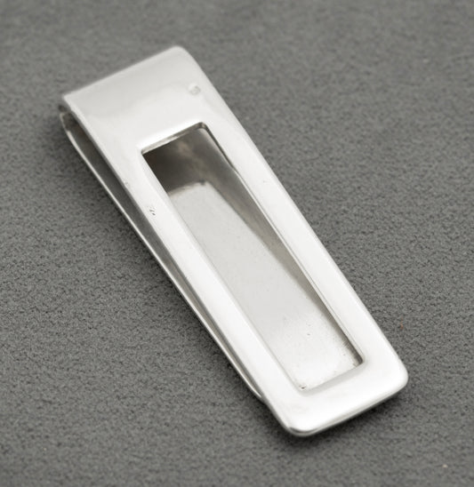 Vintage Italian Solid Sterling Silver Money Clip 925 Mark (B2528)