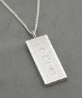 Vintage Sterling Silver Ingot Pendant & Chain Necklace Feature Hallmarks 1977 (B2529)