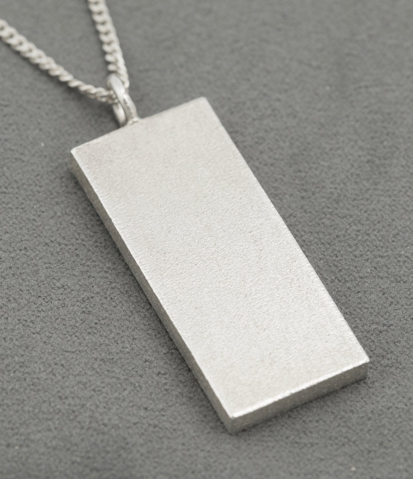Vintage Sterling Silver Ingot Pendant & Chain Necklace Feature Hallmarks 1977 (B2529)
