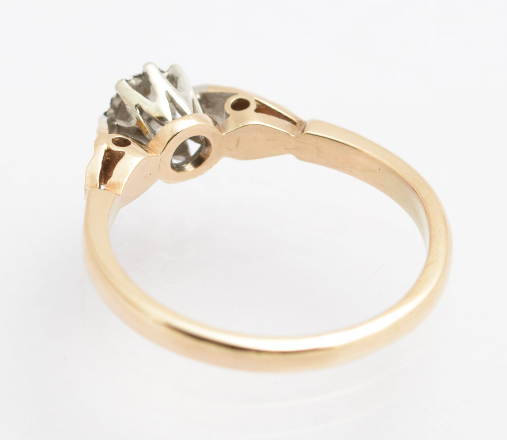 Vintage 9ct Gold Ring Natural Diamond & Illusion Mount Hallmarked 1981 UK Size L (B2533)