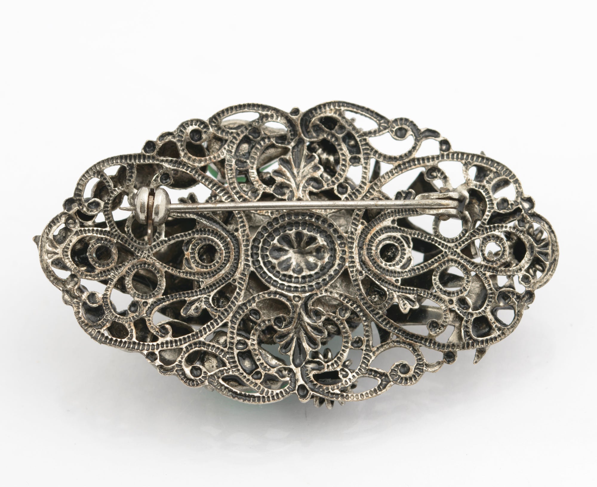 Antique Max Neiger Brothers Jade Dragon Oriental Design Brooch c.1930  (B2536)